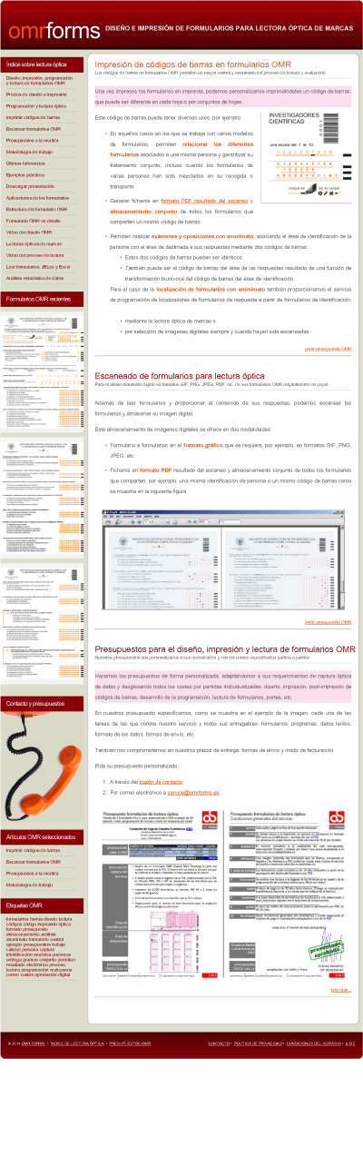 Impresi�n de c�digos de barras en formularios OMR